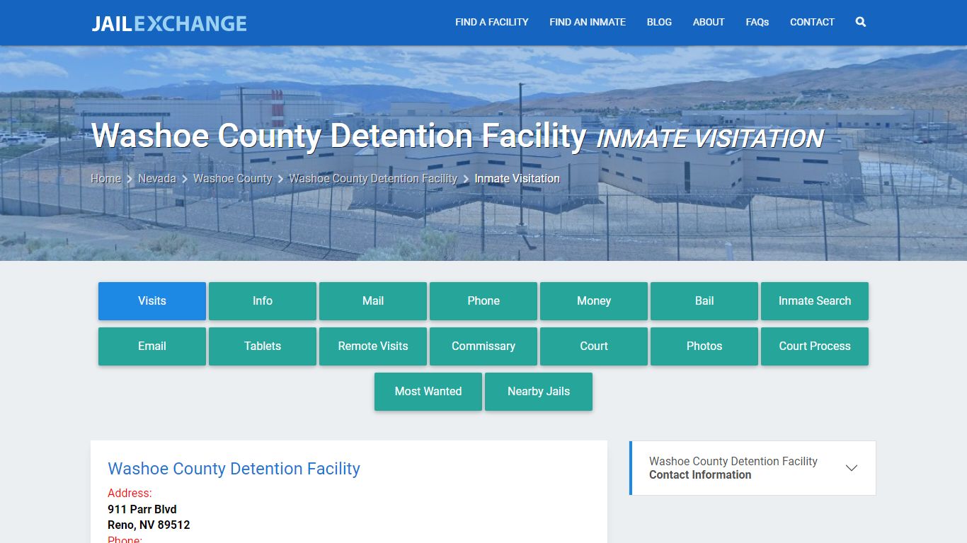 Inmate Visitation - Washoe County Detention Facility, NV - Jail Exchange