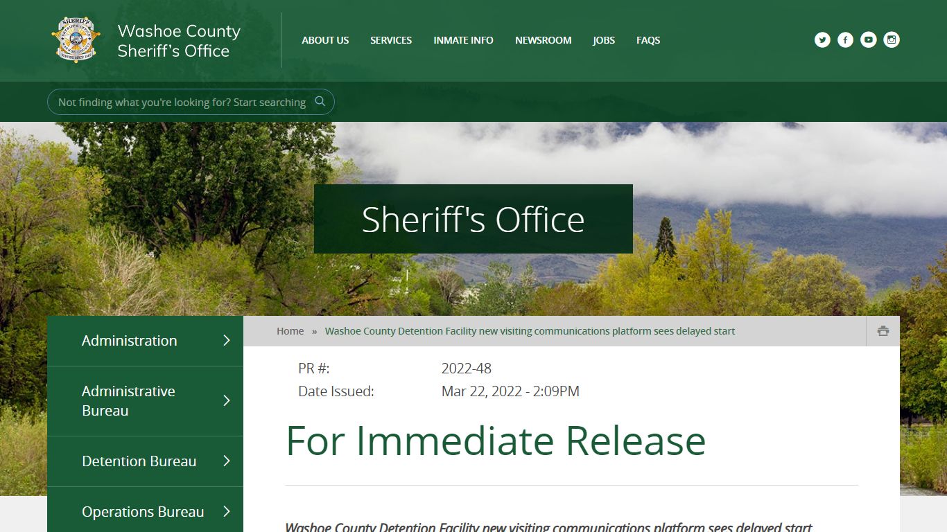 Washoe County Detention Facility new visiting communications platform ...